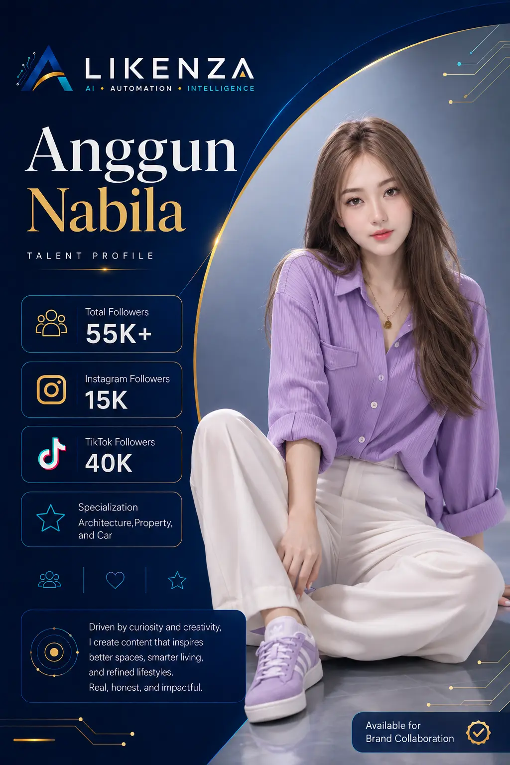 Poster profil talent Anggun Nabila